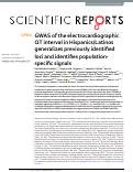Cover page: GWAS of the electrocardiographic QT interval in Hispanics/Latinos generalizes previously identified loci and identifies population-specific signals