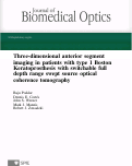 Cover page: Three-dimensional anterior segment imaging in patients with type 1 Boston Keratoprosthesis with switchable full depth range swept source optical coherence tomography