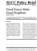 Cover page: Policy Brief 14: Good Fences Make Good Neighbors