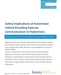 Cover page: Safety Implications of Automated Vehicles Providing External Communication to Pedestrians