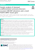 Cover page: Genetic analysis of sinonasal undifferentiated carcinoma discovers recurrent SWI/SNF alterations and a novel PGAP3-SRPK1 fusion gene