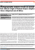Cover page: Phylogeographic analysis reveals an ancient East African origin of human herpes simplex virus 2 dispersal out-of-Africa