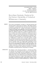 Cover page: Boundless Creativity: Evidence for the Domain Generality of Individual Differences in Creativity