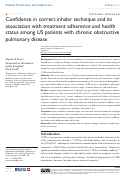 Cover page: Confidence in correct inhaler technique and its association with treatment adherence and health status among US patients with chronic obstructive pulmonary disease