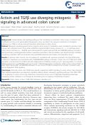 Cover page: Activin and TGFβ use diverging mitogenic signaling in advanced colon cancer