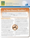 Cover page: Youth Development through Veterinary Science, 10: Is Your Horse Healthy?