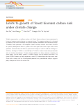 Cover page: Limits to growth of forest biomass carbon sink under climate change