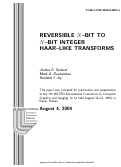 Cover page: Reversible N-Bit to N-Bit Integer Haar-Like Transforms