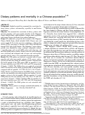 Cover page: Dietary patterns and mortality in a Chinese population 1 , 2 , 3