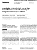 Cover page: Association of Cumulatively Low or High Serum Calcium Levels with Mortality in Long-Term Hemodialysis Patients