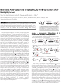 Cover page: Brønsted Acid-Catalyzed Intramolecular Hydroarylation of β‑Benzylstyrenes