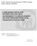 Cover page: A Web-based Portal for Information for Local Governments to Reduce Energy Use and Emissions form Local Transportation Systems