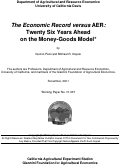Cover page: The Economic Record versus AER: Twenty Six Years Ahead on the Money-Goods Model