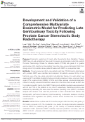 Cover page: Development and Validation of a Comprehensive Multivariate Dosimetric Model for Predicting Late Genitourinary Toxicity Following Prostate Cancer Stereotactic Body Radiotherapy