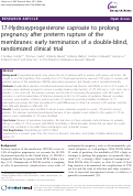 Cover page: 17-Hydroxyprogesterone caproate to prolong pregnancy after preterm rupture of the membranes: early termination of a double-blind, randomized clinical trial