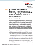 Cover page: Aryl Hydrocarbon Receptor-Dependent inductions of omega-3 and omega-6 polyunsaturated fatty acid metabolism act inversely on tumor progression