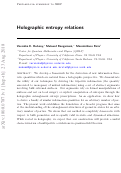 Cover page: Holographic Entropy Relations