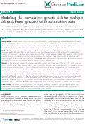 Cover page: Modeling the Cumulative Genetic Risk for Multiple Sclerosis from Genome Wide Association Data