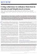 Cover page: Using coherence to enhance function in chemical and biophysical systems