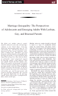 Cover page: Marriage (In)equality: The Perspectives of Adolescents and Emerging Adults With Lesbian, Gay, and Bisexual Parents