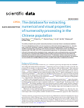 Cover page: The database for extracting numerical and visual properties of numerosity processing in the Chinese population.