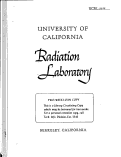 Cover page: ORIENTATION LECTURE. Radiation Laboratory Tour Saturday, Jan. 21, 1956.