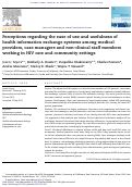 Cover page: Perceptions regarding the ease of use and usefulness of health information exchange systems among medical providers, case managers and non-clinical staff members working in HIV care and community settings