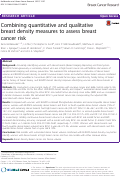 Cover page: Combining quantitative and qualitative breast density measures to assess breast cancer risk