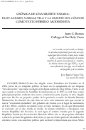Cover page: Crónica de una muerte pasada: Eloy Alfaro, Vargas Vila y "La muerte del cóndor" como texto híbrido modernista