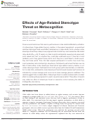 Cover page: Effects of Age-Related Stereotype Threat on Metacognition.