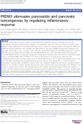 Cover page: PRDM3 attenuates pancreatitis and pancreatic tumorigenesis by regulating inflammatory response