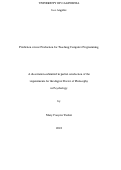 Cover page: Prediction versus Production for Teaching Computer Programming