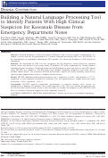 Cover page: Building a Natural Language Processing Tool to Identify Patients With High Clinical Suspicion for Kawasaki Disease from Emergency Department Notes