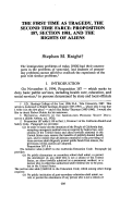 Cover page: The First Time as Tragedy, the Second Time Farce: Proposition 187, Section 1981, and the Rights of Aliens