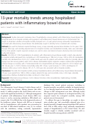 Cover page: 13-year mortality trends among hospitalized
patients with inflammatory bowel disease