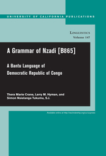 Cover page of A Grammar of Nzadi [B865] : A Bantu Language of Democratic Republic of Congo