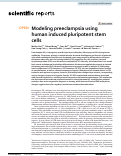 Cover page: Modeling preeclampsia using human induced pluripotent stem cells