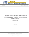 Cover page: Lifecycle Analysis of Air Quality Impacts of Hydrogen and Gasoline Transportation Fuel Pathways