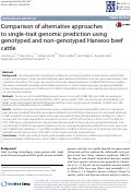 Cover page: Comparison of alternative approaches to single-trait genomic prediction using genotyped and non-genotyped Hanwoo beef cattle