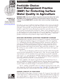 Cover page: Pesticide Choice: Best Management Practice (BMP) for Protecting Surface Water Quality in Agriculture