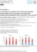 Cover page: Corrigendum to Aerosol impacts on California winter clouds and precipitation during CalWater 2011: local pollution versus long-range transported dust published in Atmos. Chem. Phys., 14, 81-101, 2014