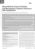 Cover page: Mixed-Methods Study of Disability Self-Management in Mexican Americans With Osteoarthritis.