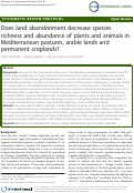 Cover page: Does land abandonment decrease species richness and abundance of plants and animals in Mediterranean pastures, arable lands and permanent croplands?