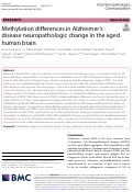 Cover page: Methylation differences in Alzheimer’s disease neuropathologic change in the aged human brain