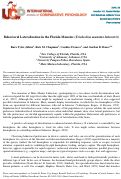 Cover page: Behavioral lateralization in the Florida manatee (Trichechus manatus latirostris)