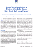Cover page: Long-Term Survival of a Patient With Late-Stage Non-Small Cell Lung Cancer.