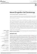 Cover page: Neural Progenitor Cell Terminology