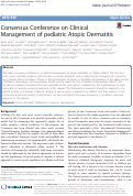 Cover page: Consensus Conference on Clinical Management of pediatric Atopic Dermatitis