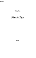 Cover page: Kinetic Toys