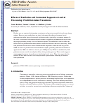 Cover page: Effects of prediction and contextual support on lexical processing: Prediction takes precedence